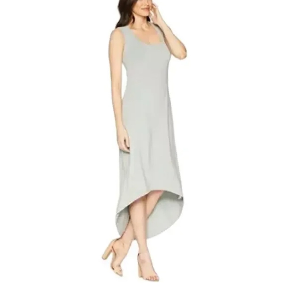 NWT Fresh Produce Gray High Low Maxi Dress Rayon Spandex Large - Picture 2 of 4